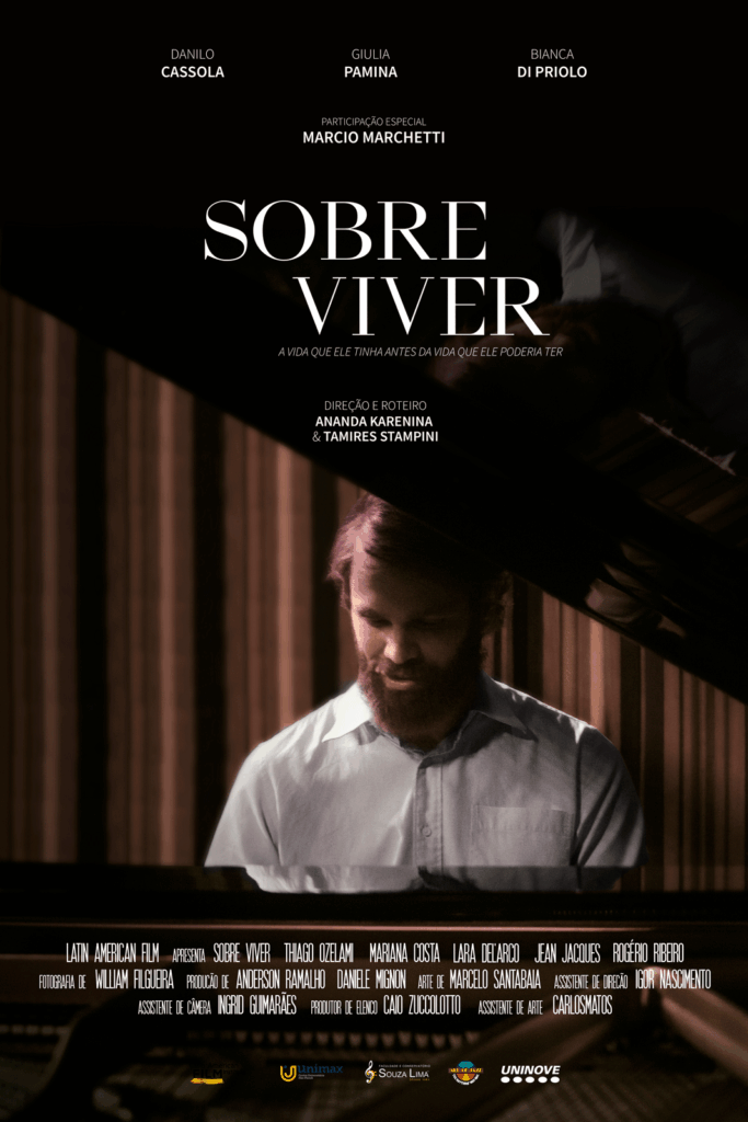 Poster do filme Sobre Viver, longa-metragem escrito e dirigido por Ananda Karenina e Tami Stampini, direção de fotografia de William Filgueira.